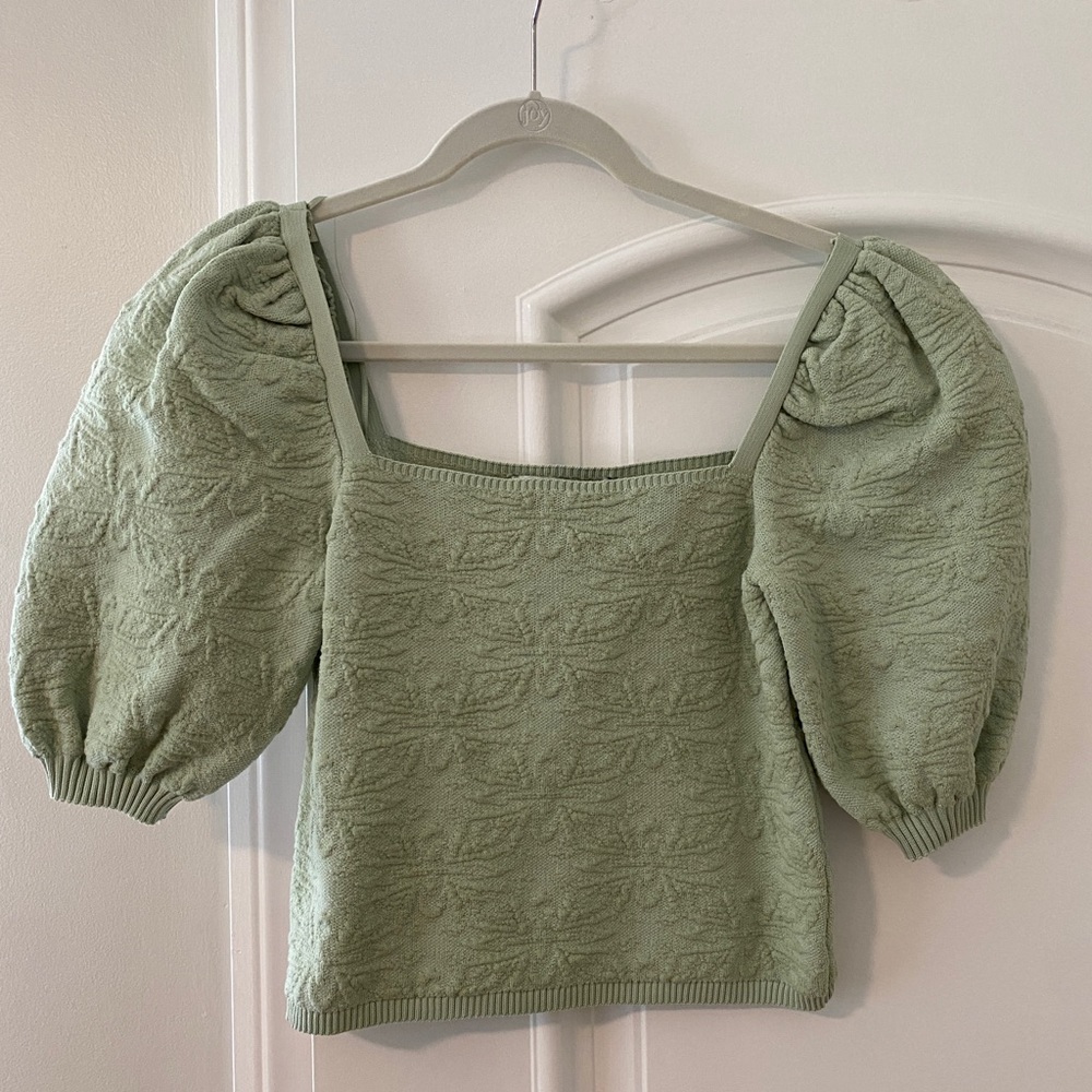 Zara cropped jacquard top